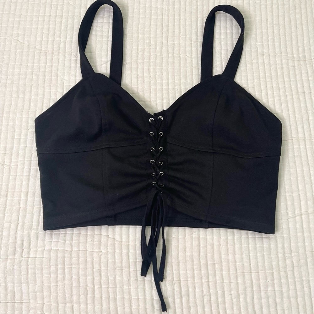 Forever 21 Lace Up Crop Top